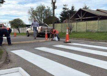 Cholchol refuerza la seguridad vial con mantención de señalética y pintura de pasos peatonales
