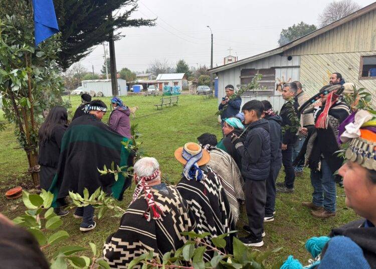 Comuy honr贸 sus ra铆ces con emotivo izamiento de bandera mapuche a d铆as del We Tripantu