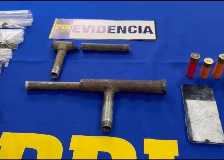 Operativo de la PDI en Pur茅n deja tres detenidos y permite incautar drogas y armas hechizas